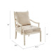 Cream Frame Natural Fabric Removable Cushions Accent Chair